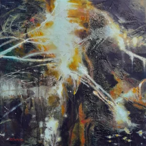 peinture abstraite au contraste vif