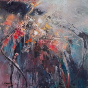 peinture abstraite au contraste vif