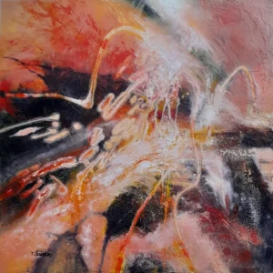 peinture abstraite au contraste vif